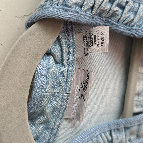 CHICO'S PLATINUM Denim Vest Size 2 - Picture 5 of 12